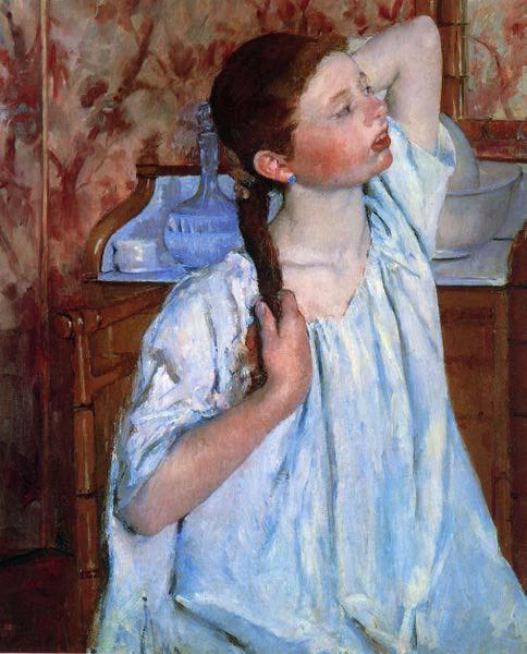 Mary Cassatt Girl Arranging her Hair Sweden oil painting art